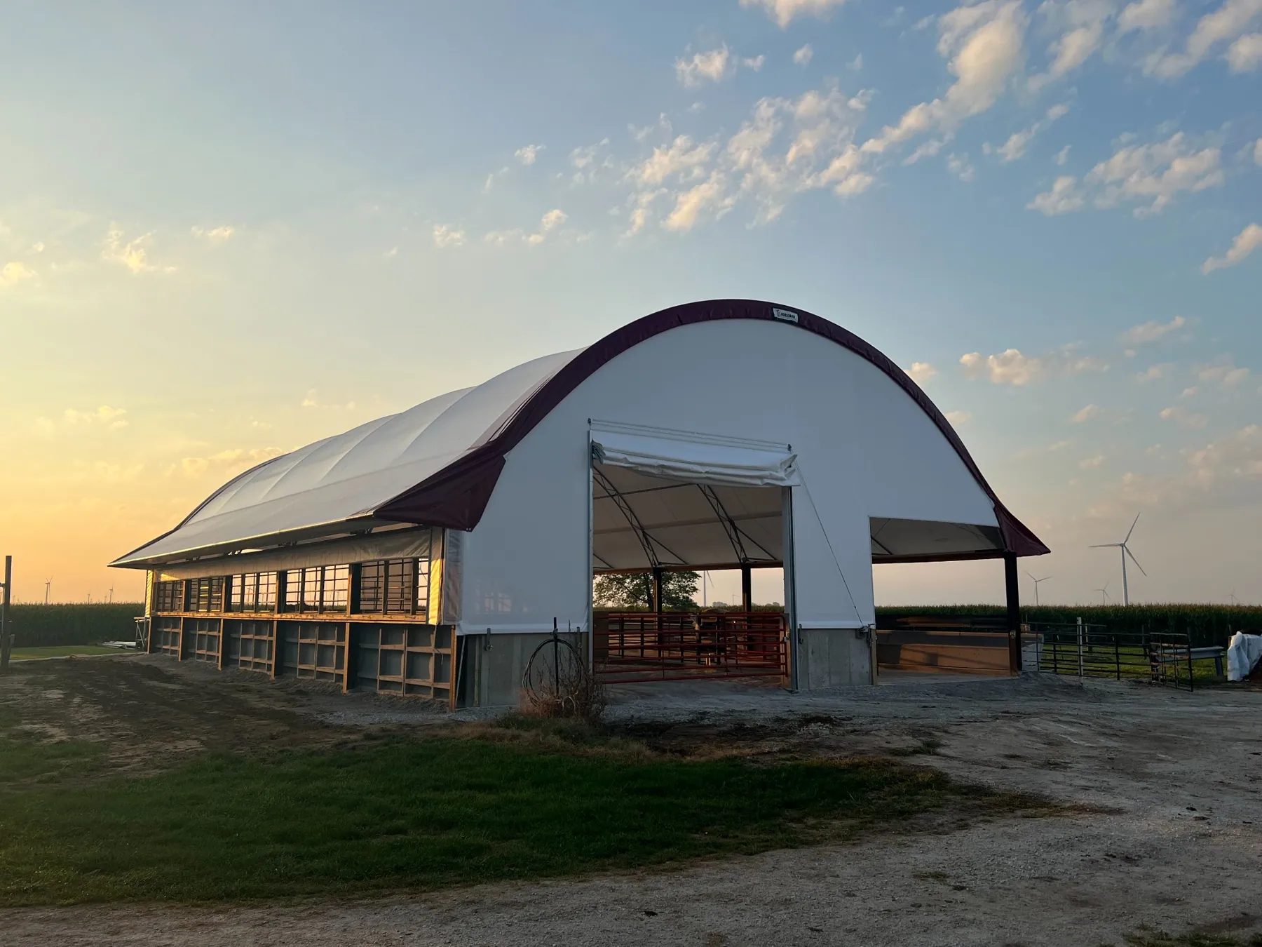 Our cattle barn at sunset