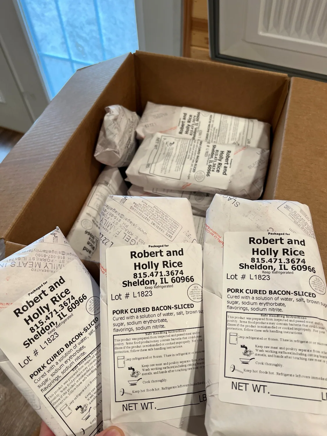Packaged bacon